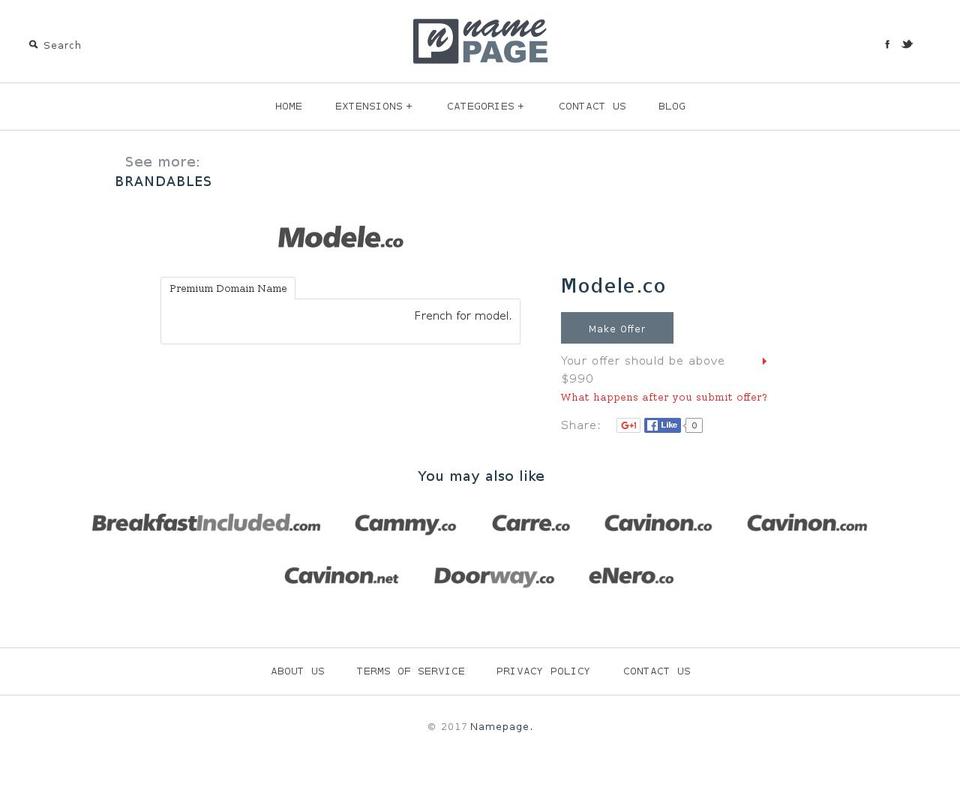 modele.co shopify website screenshot