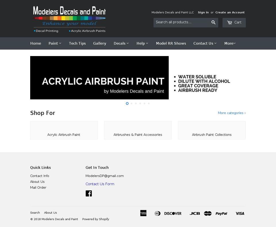 modelersdp.com — Shopify storefront screenshot