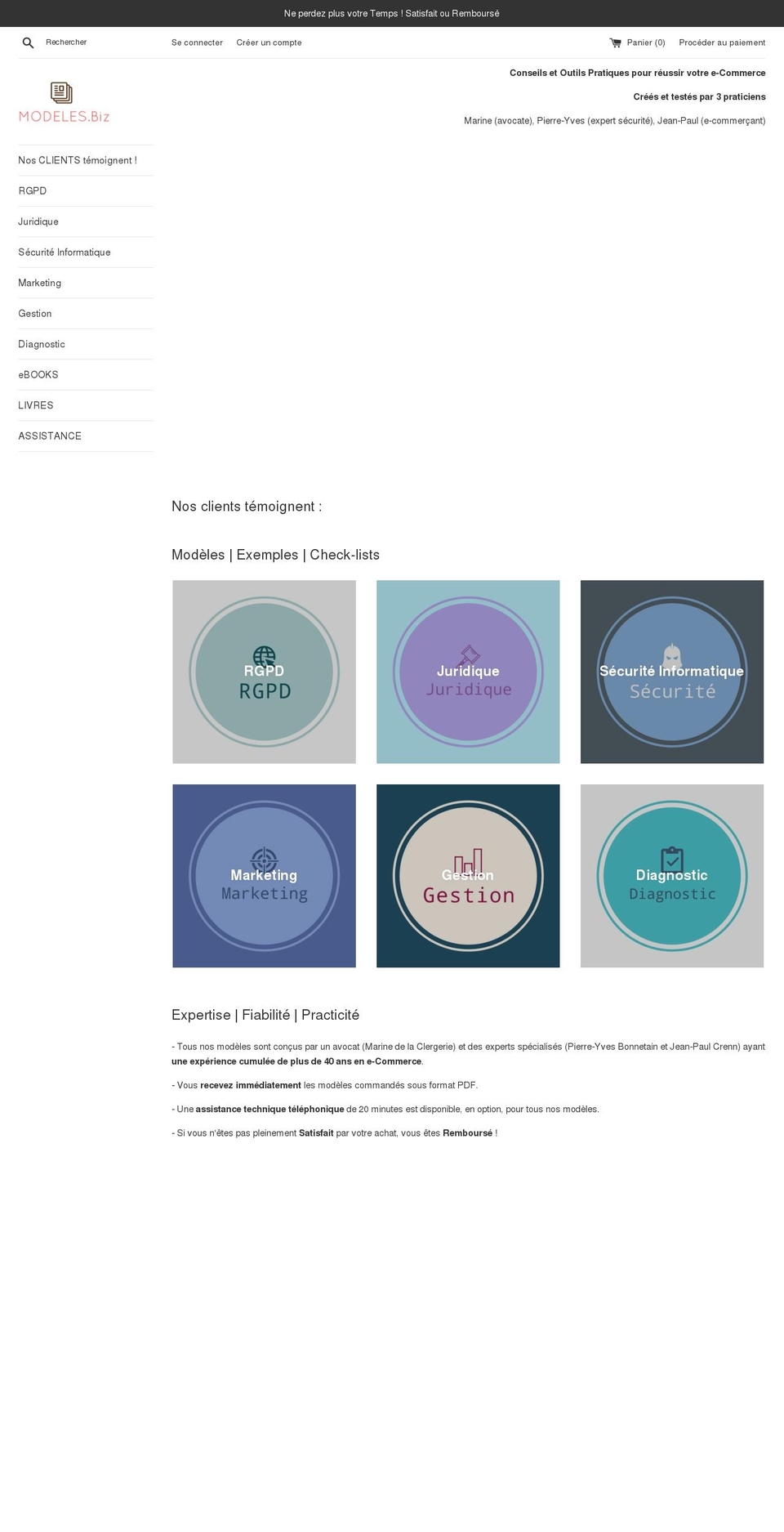 modeles.biz shopify website screenshot