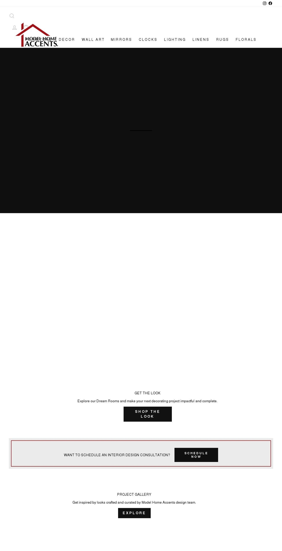 modelhomeaccents.com shopify website screenshot