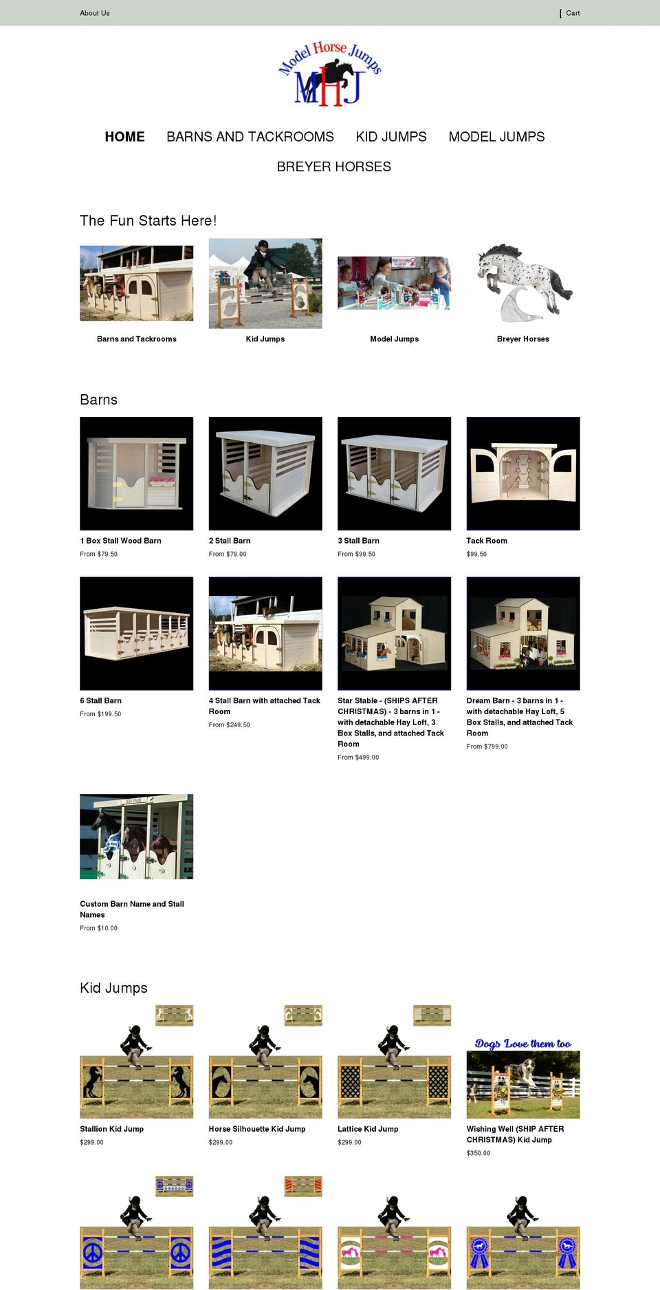 modelhorsejumps.com shopify website screenshot