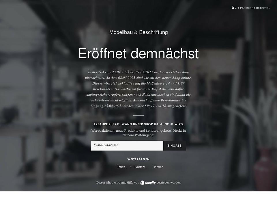 modellbau-beschriftung.de shopify website screenshot