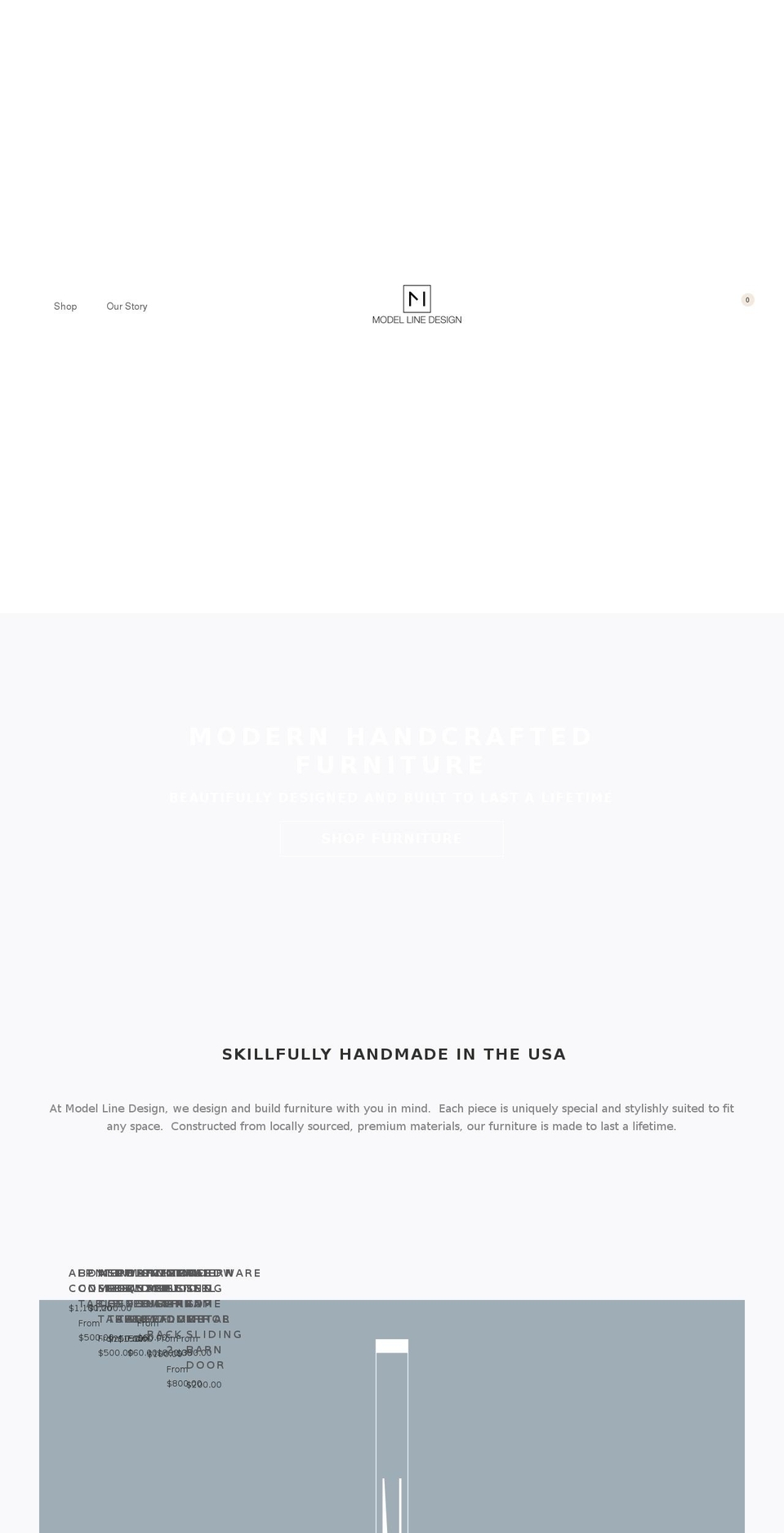 modellinedesign.com — Shopify storefront screenshot