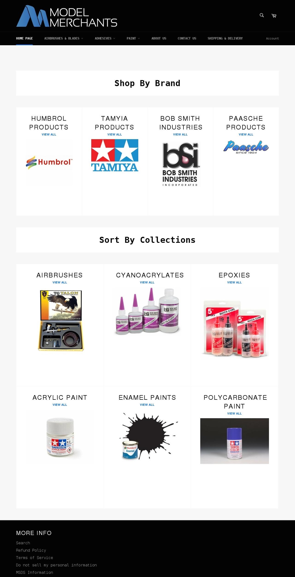 modelmerchants.com shopify website screenshot