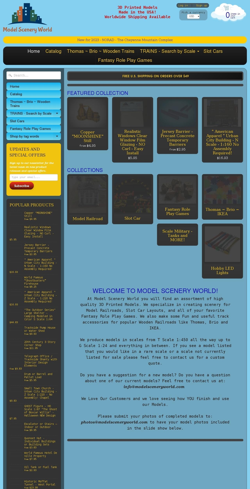 modelsceneryworld.com shopify website screenshot
