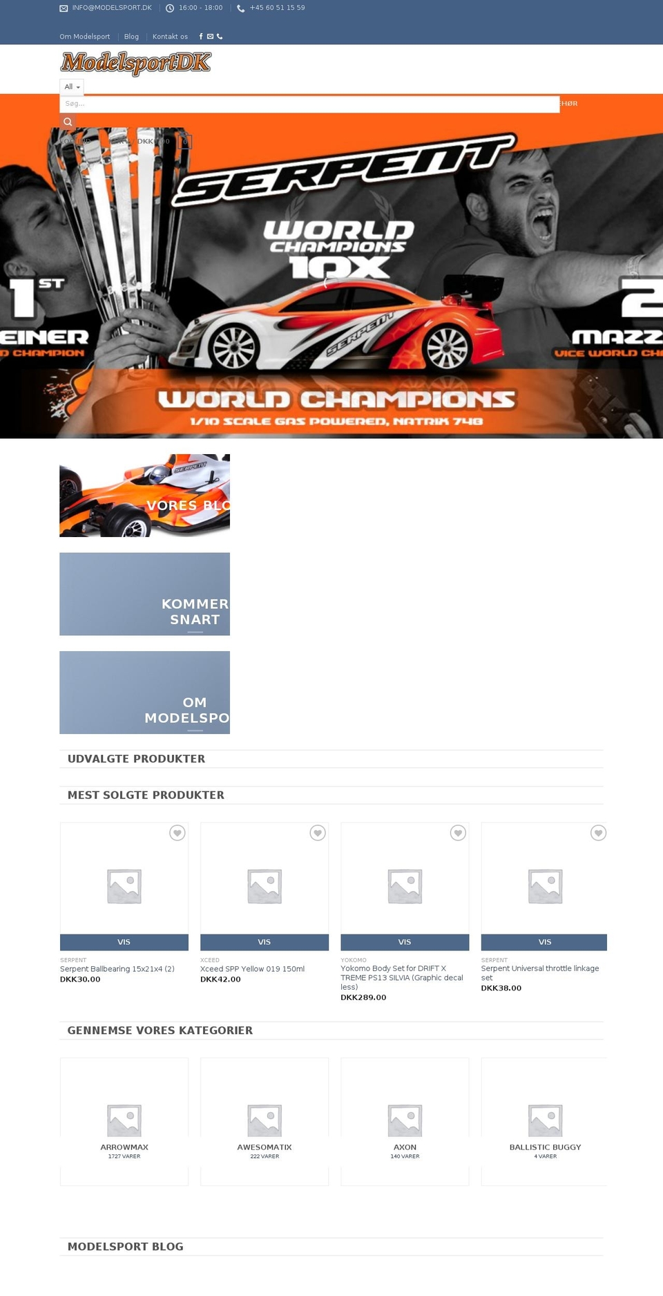 modelsport.dk shopify website screenshot