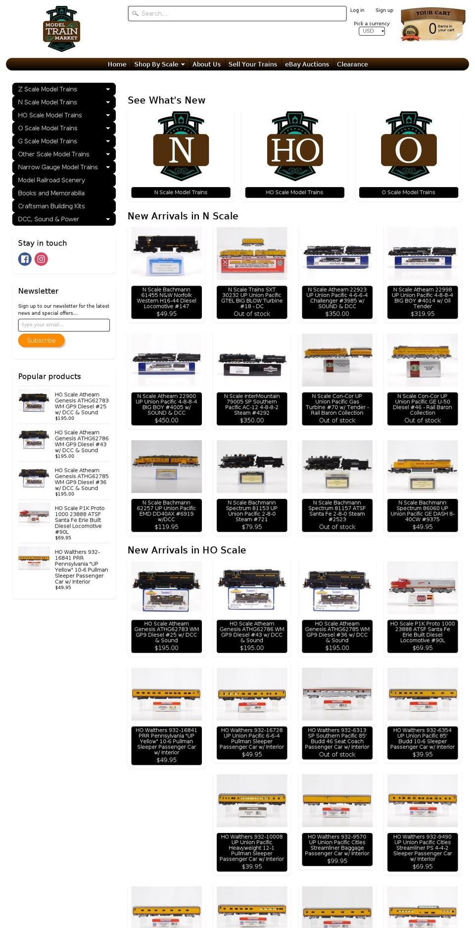 modeltrainmarket.com shopify website screenshot