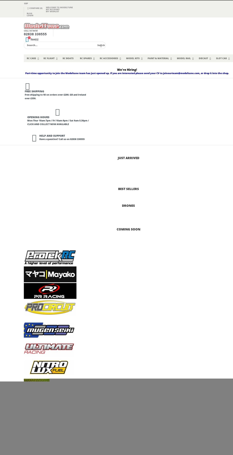 modeltune.co.uk shopify website screenshot