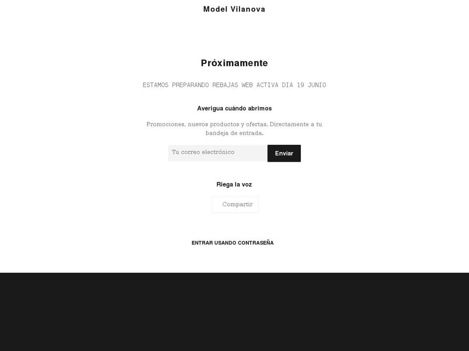 modelvilanova.com shopify website screenshot