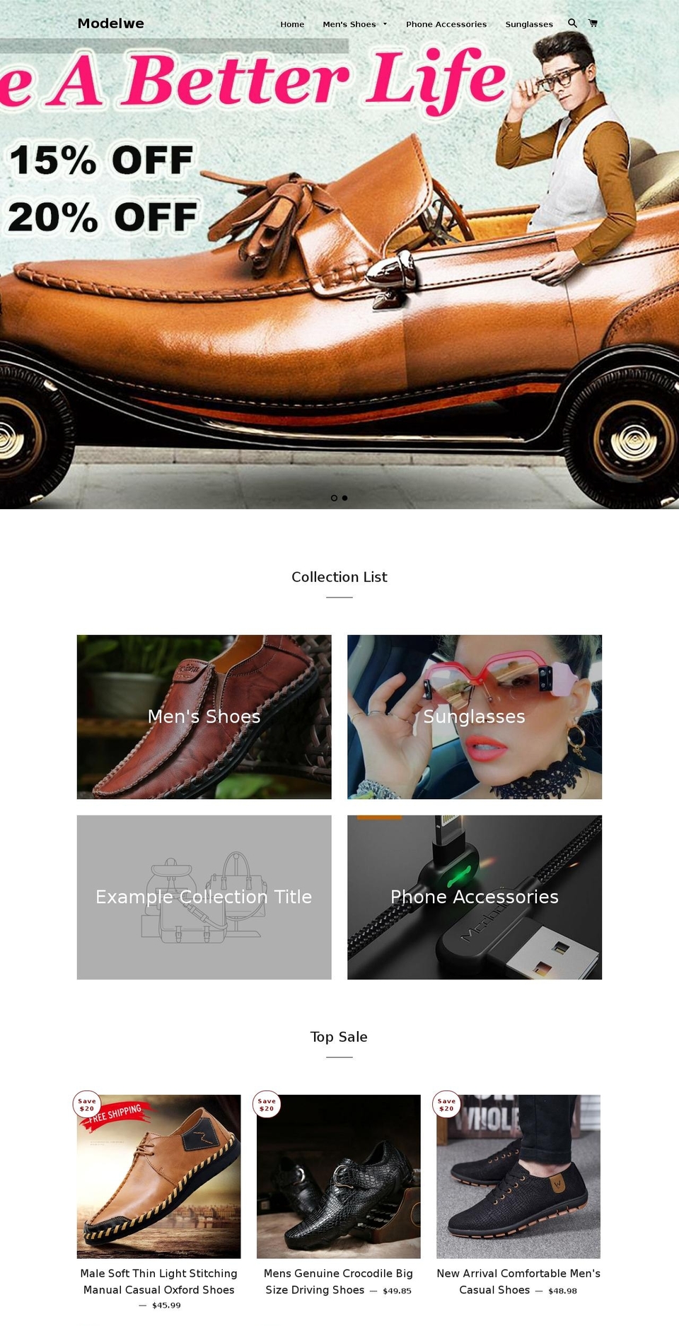 modelwe.com shopify website screenshot