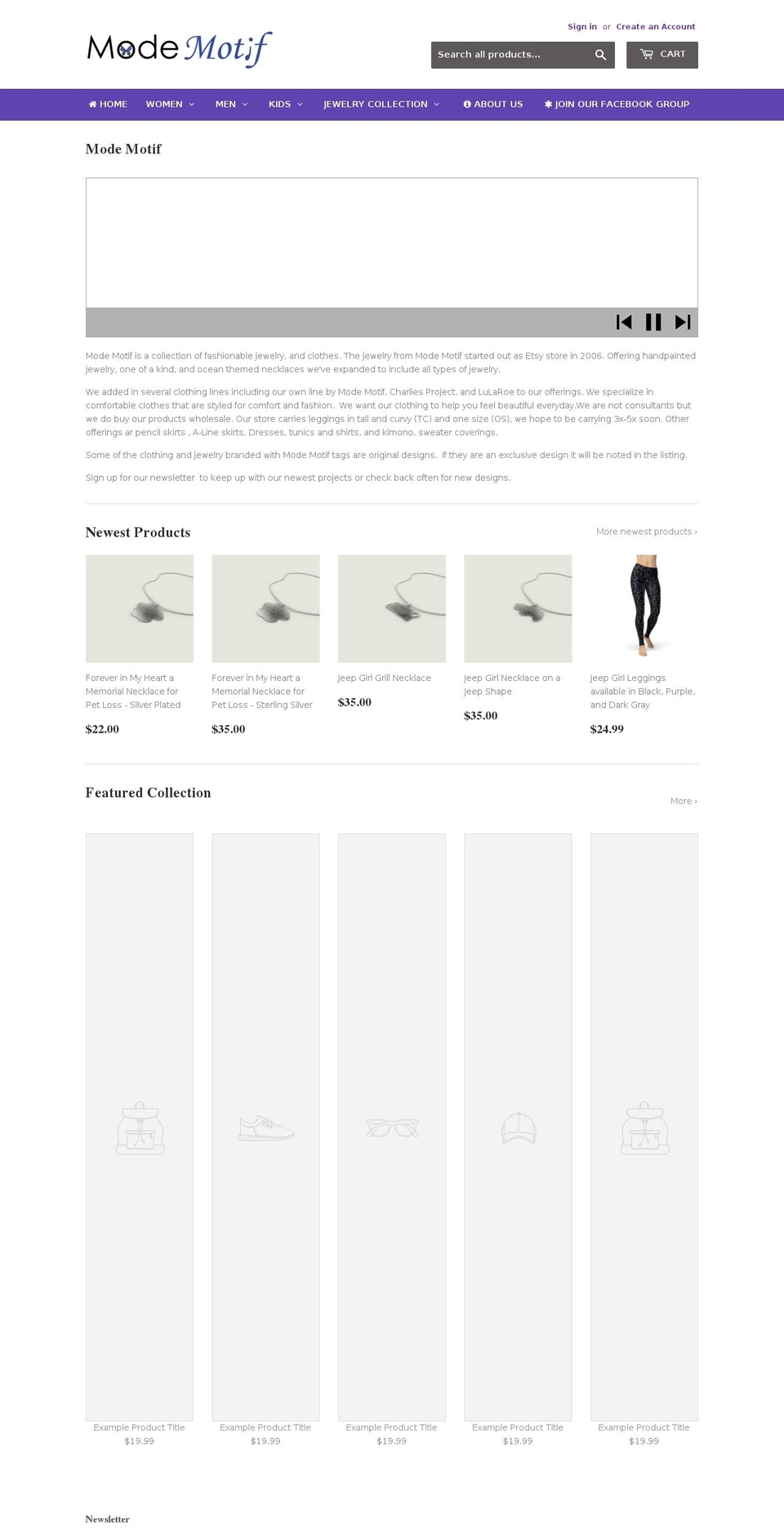 modemotif.com shopify website screenshot
