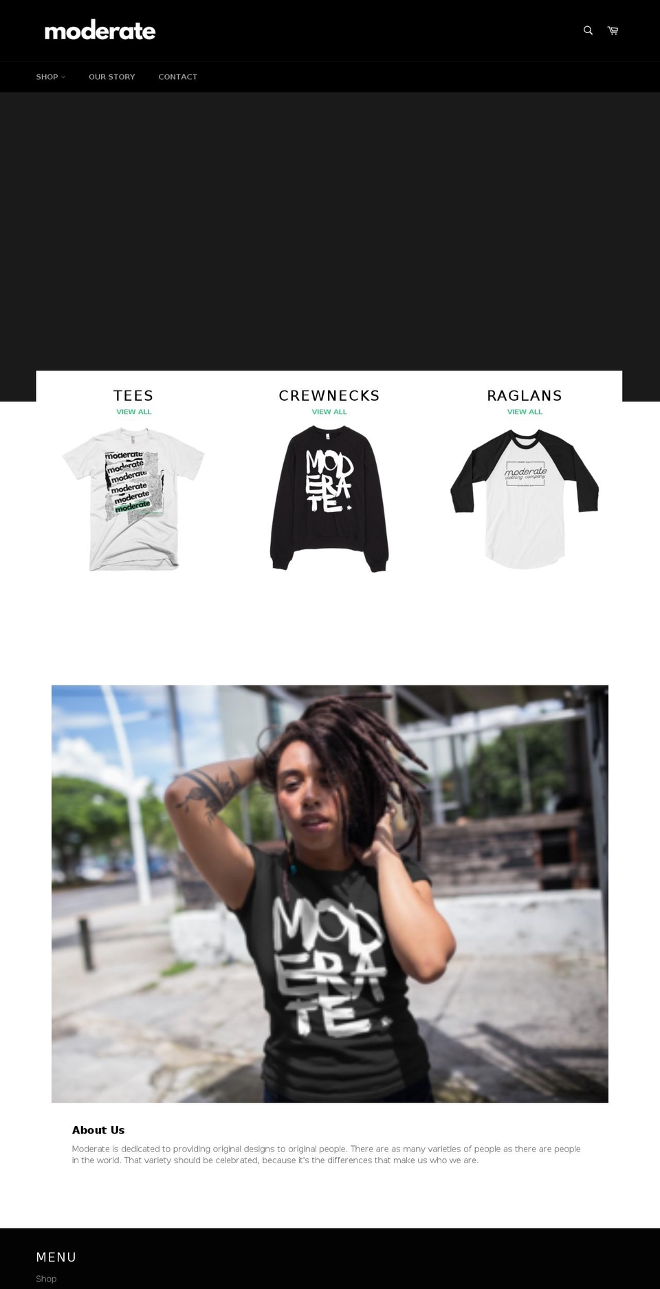 moderatemfg.com — Shopify storefront screenshot
