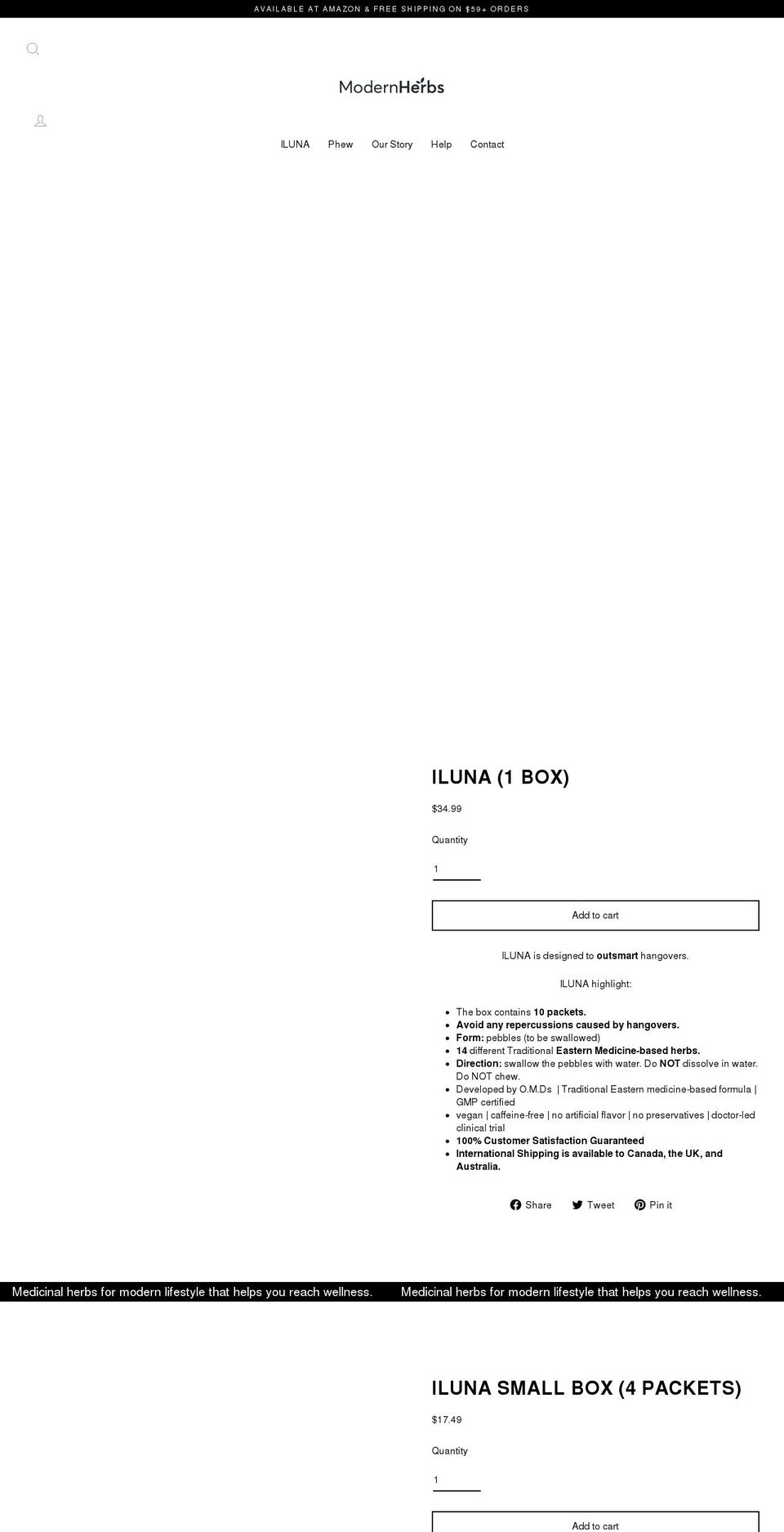 modern-herbs.com shopify website screenshot