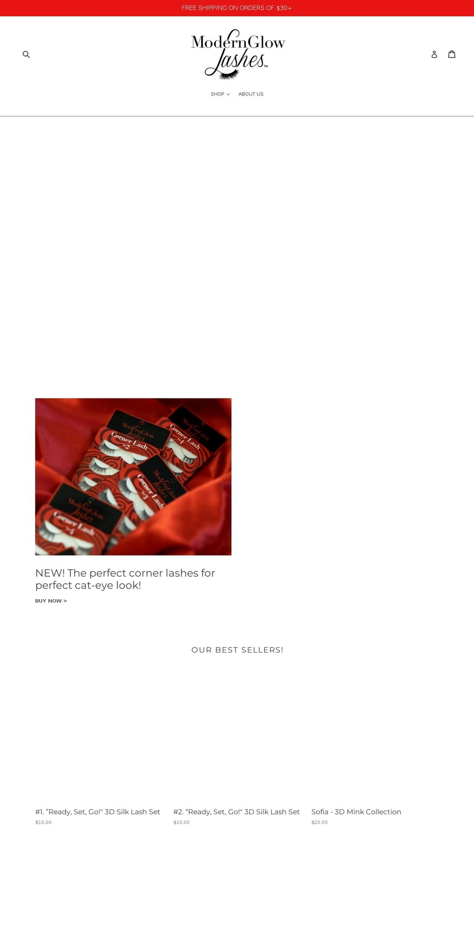 modern-lashes.com — Shopify storefront screenshot