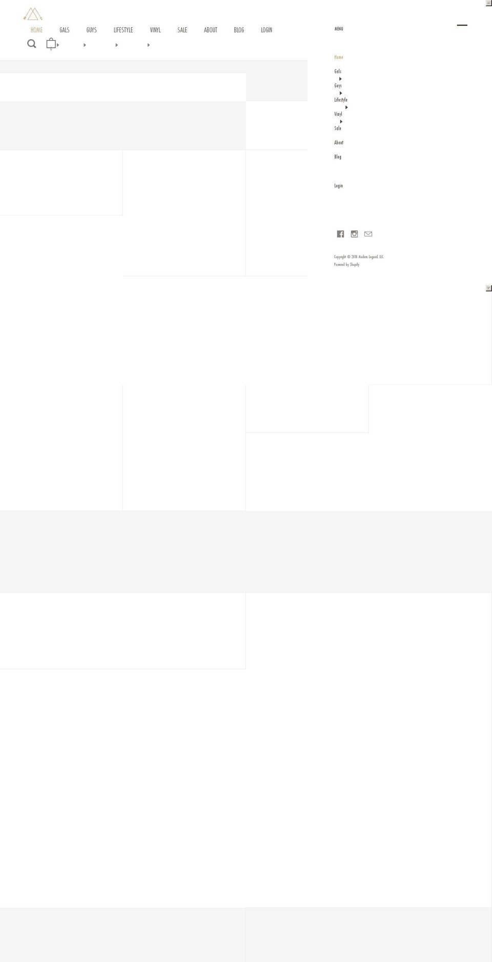 modern-legend.com shopify website screenshot