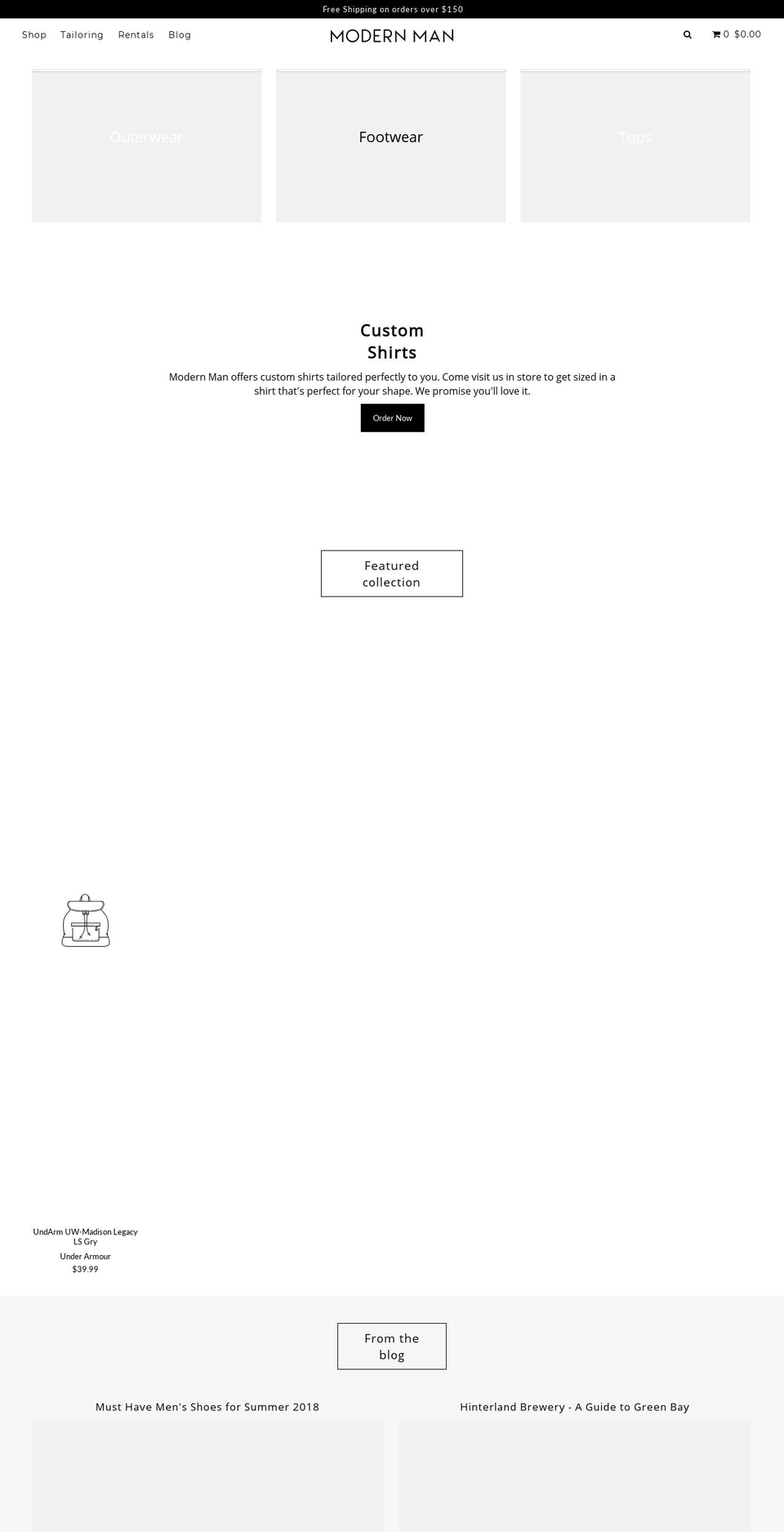 modern-man.com — Shopify storefront screenshot