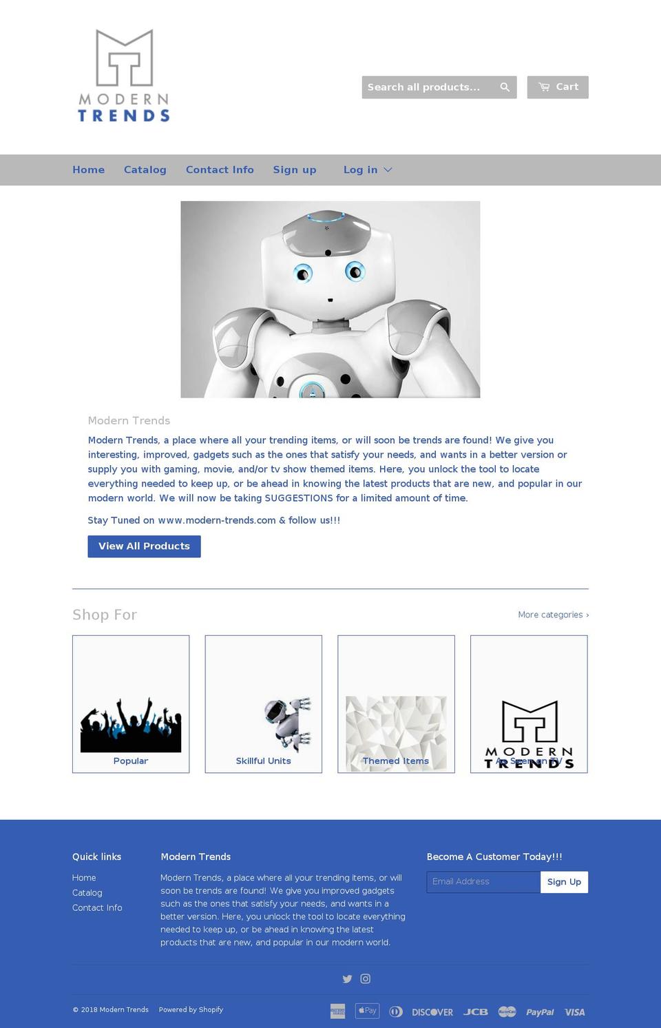 modern-trends.com — Shopify storefront screenshot