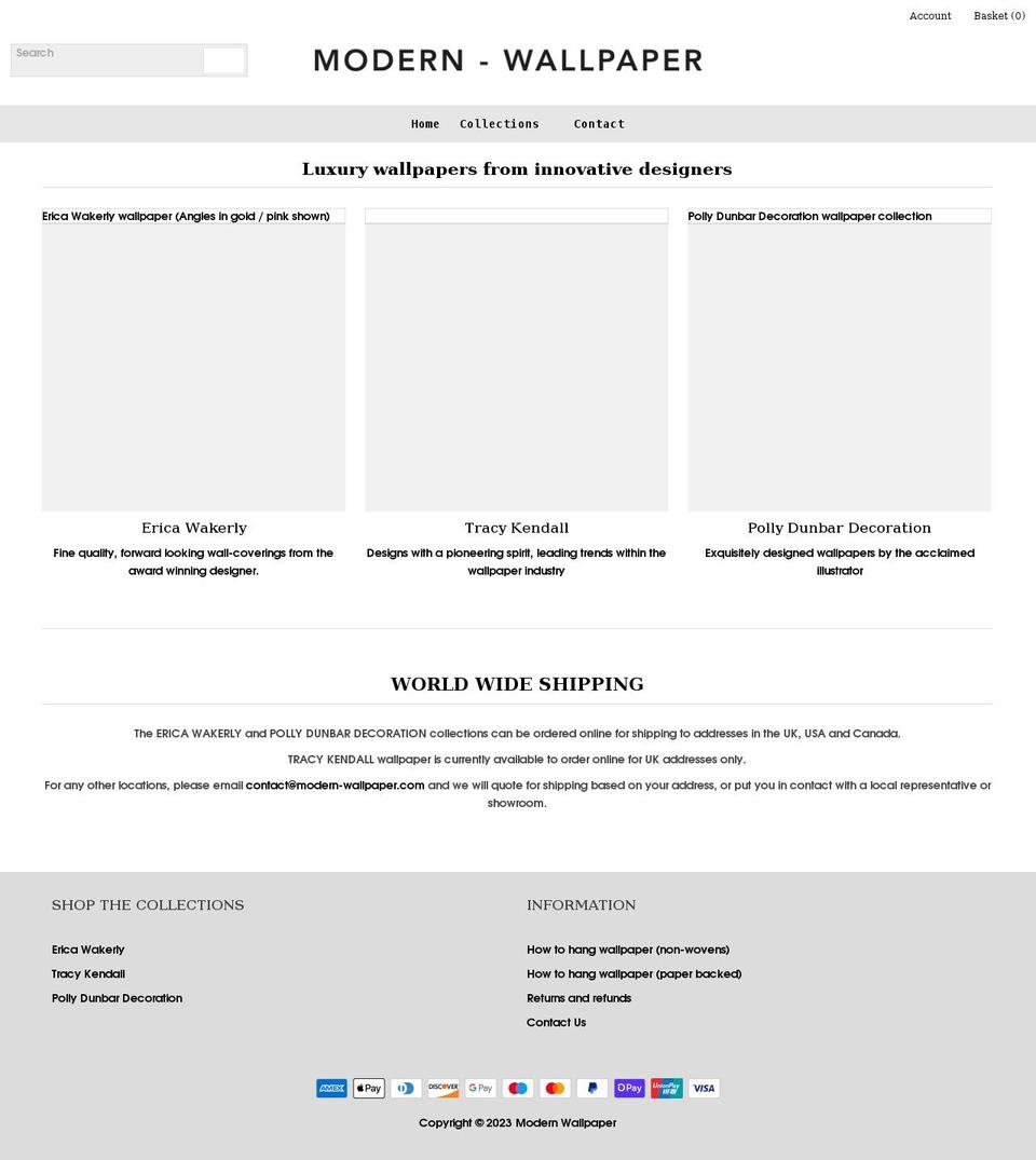 modern-wallpaper.com shopify website screenshot