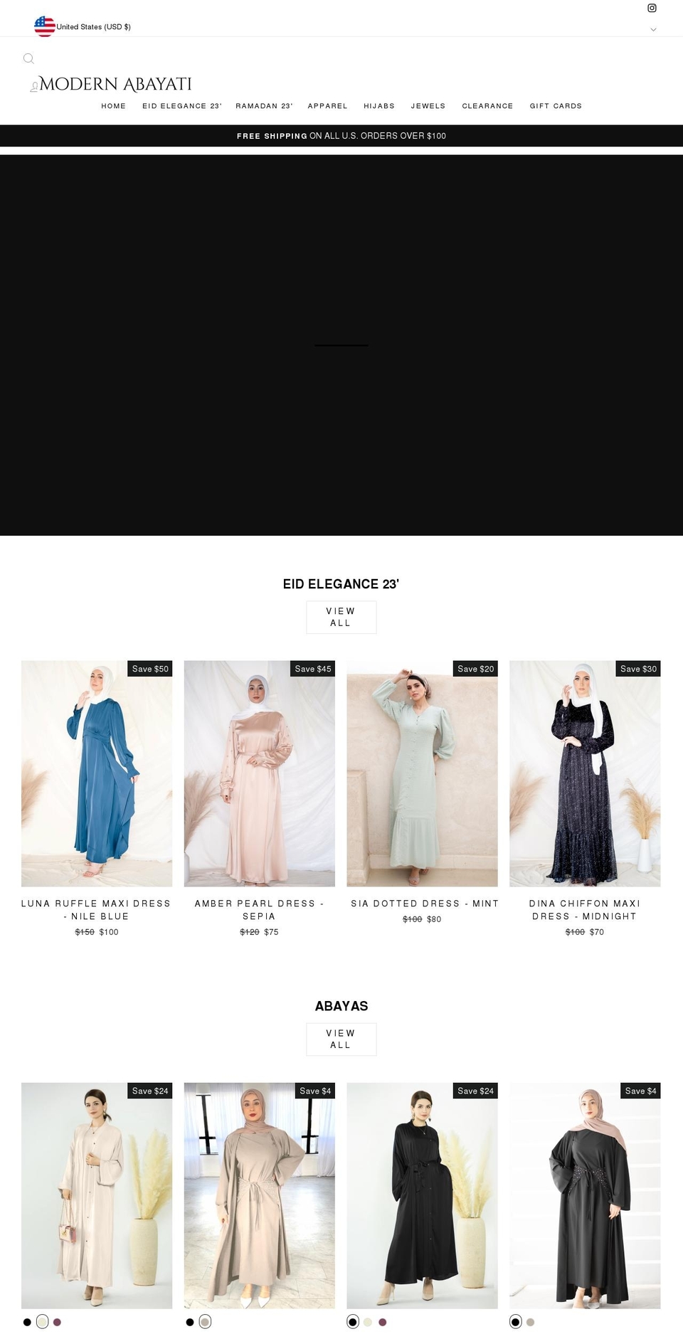 modernabayati.com — Shopify storefront screenshot