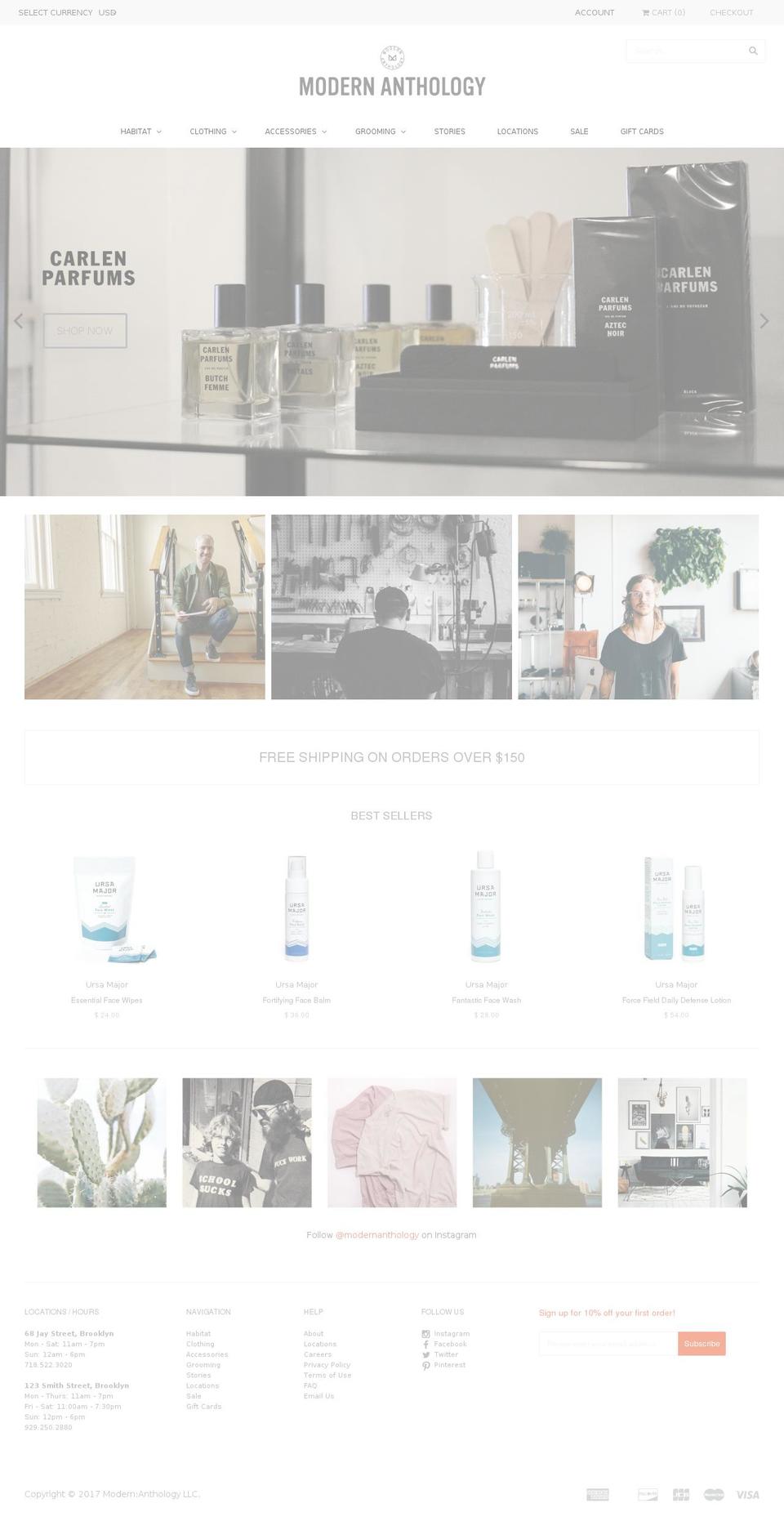 modernanthology.biz shopify website screenshot