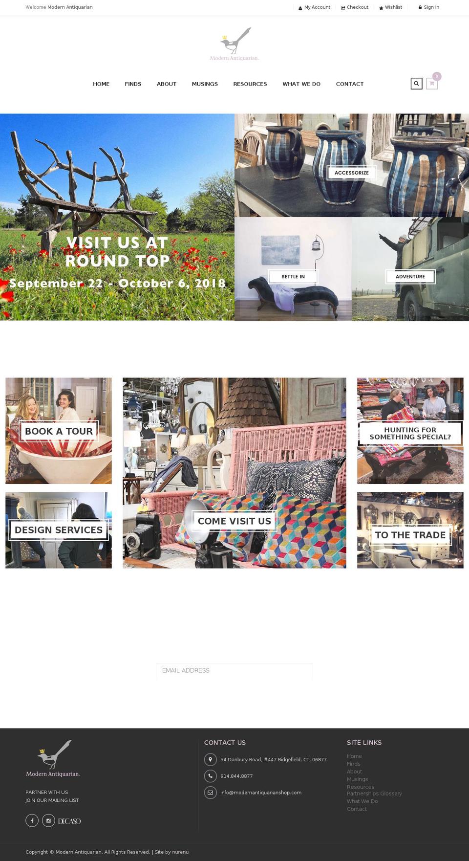 modernantiquarianshop.com — Shopify storefront screenshot