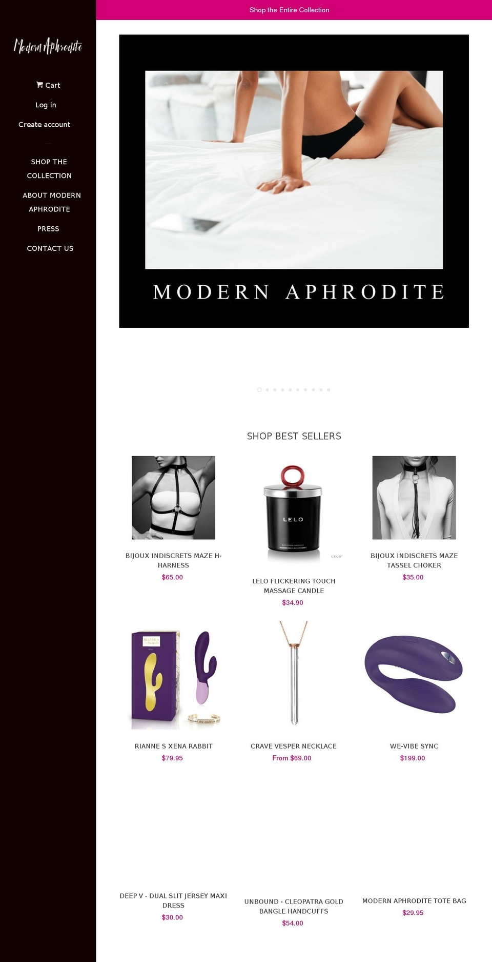 modernaphrodite.com shopify website screenshot