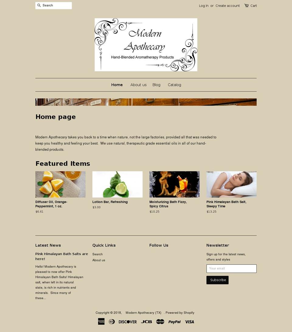 modernapothecary-tx.com shopify website screenshot