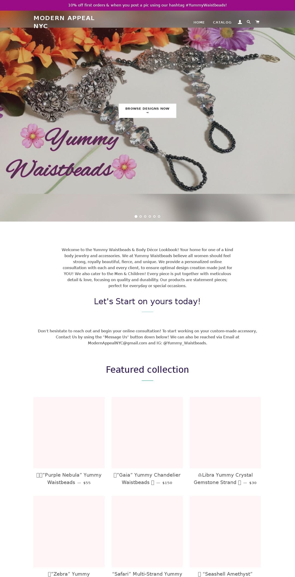modernappealnyc.com — Shopify storefront screenshot