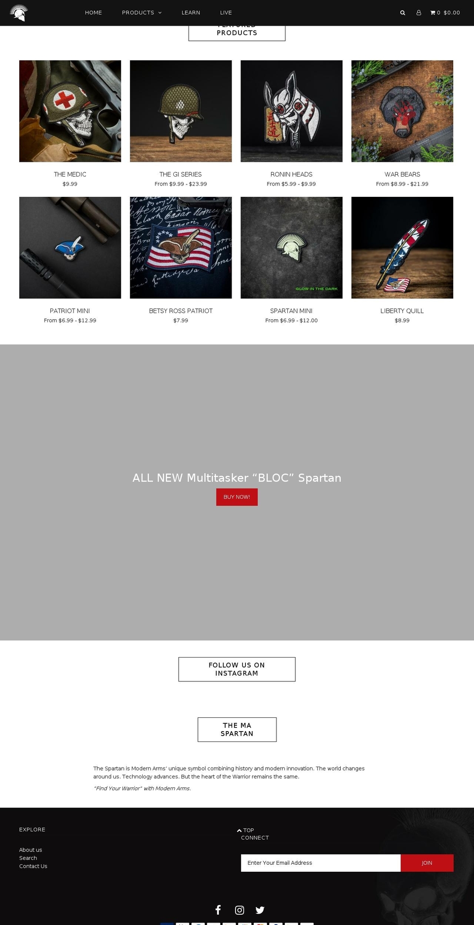 modernarms.org shopify website screenshot