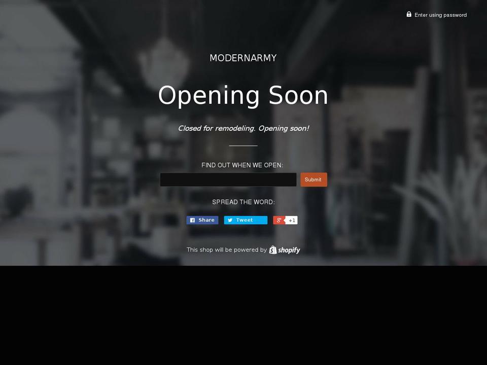 modernarmy.com — Shopify storefront screenshot