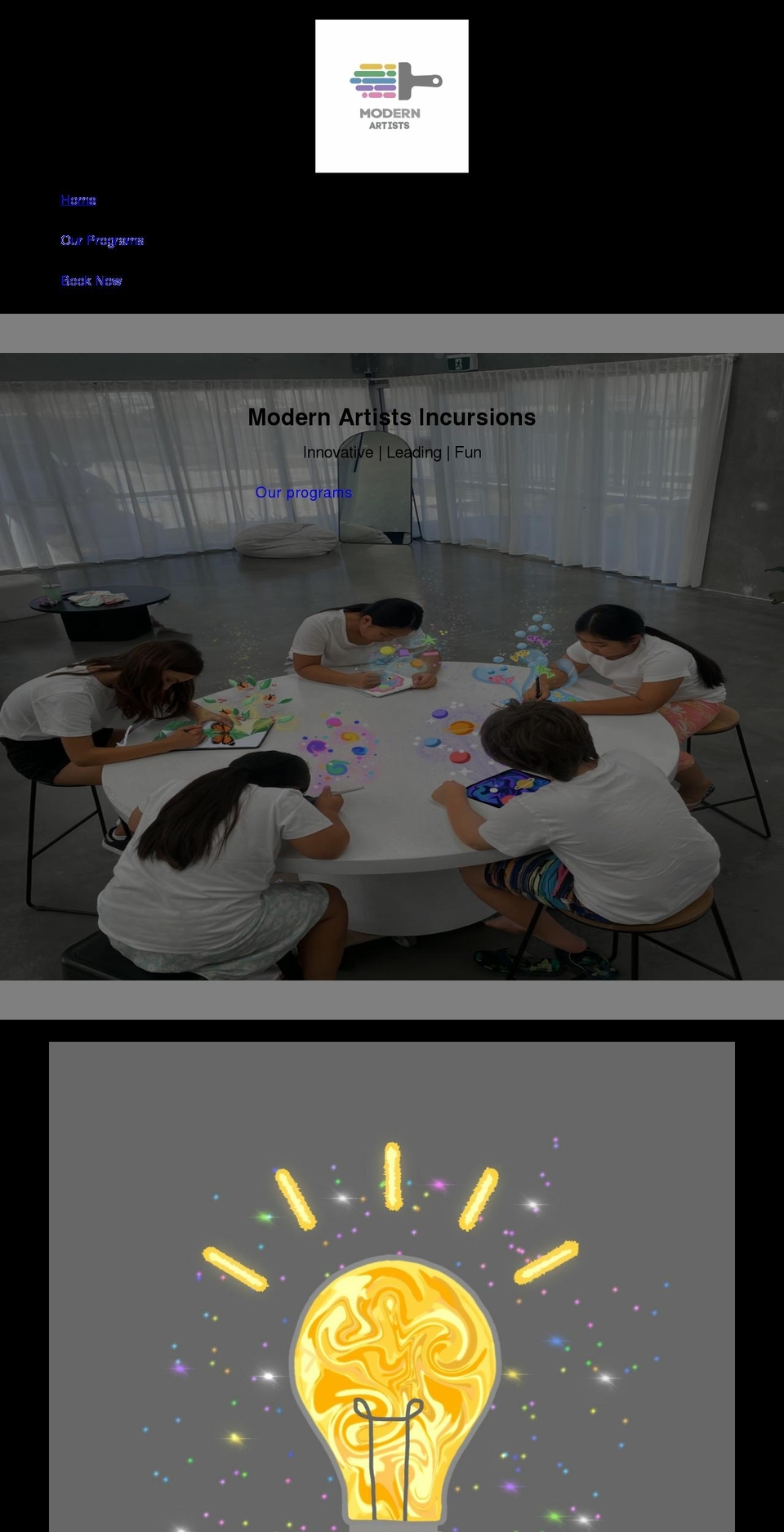 modernartists.com.au shopify website screenshot