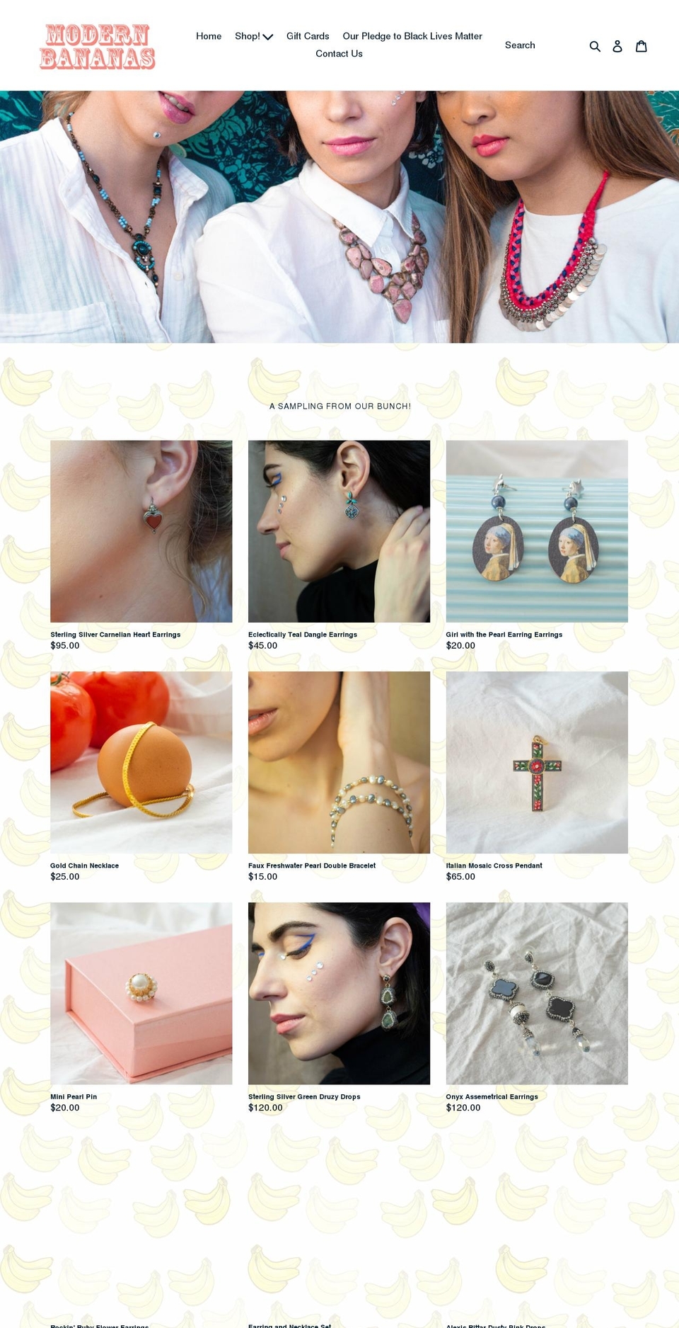 modernbananas.com shopify website screenshot