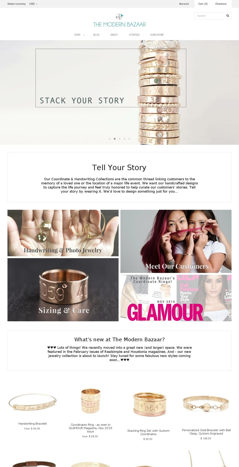 modernbazaarjewelry.com shopify website screenshot