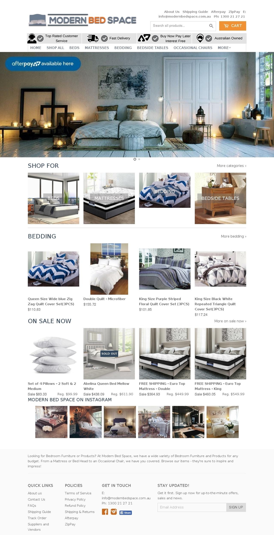 dsl-theme-sept3 Shopify theme site example modernbedspace.com