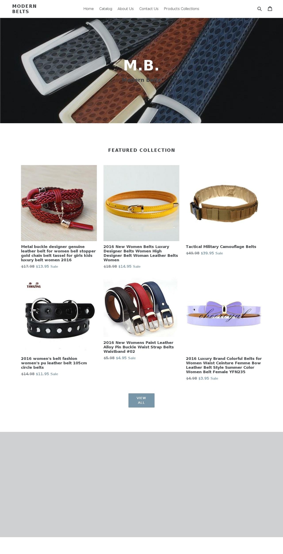 modernbelts.com — Shopify storefront screenshot