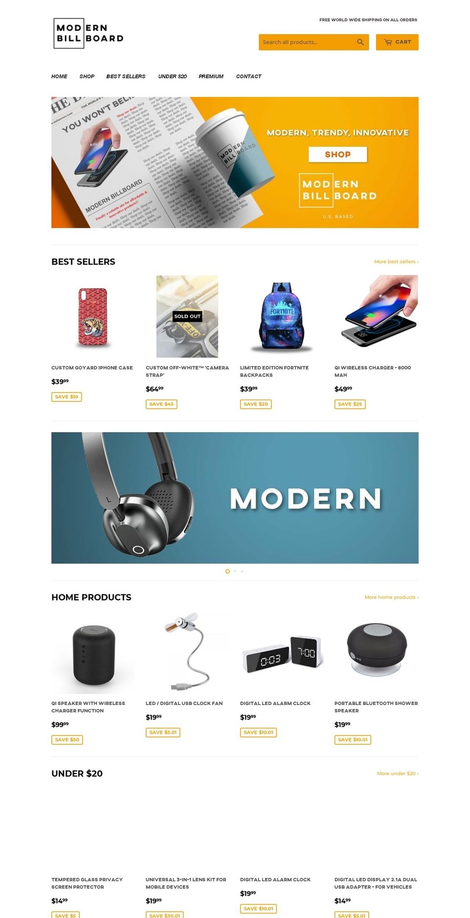 modernbillboard.com — Shopify storefront screenshot