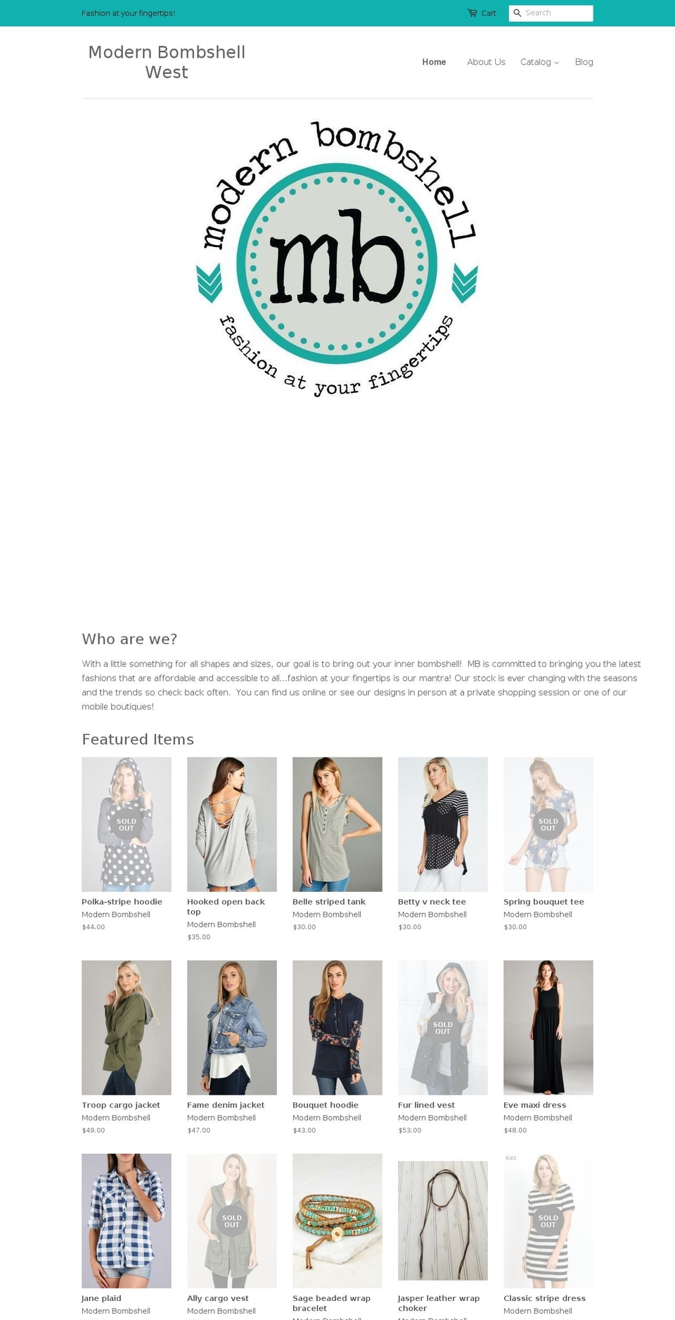 modernbombshellwest.com shopify website screenshot