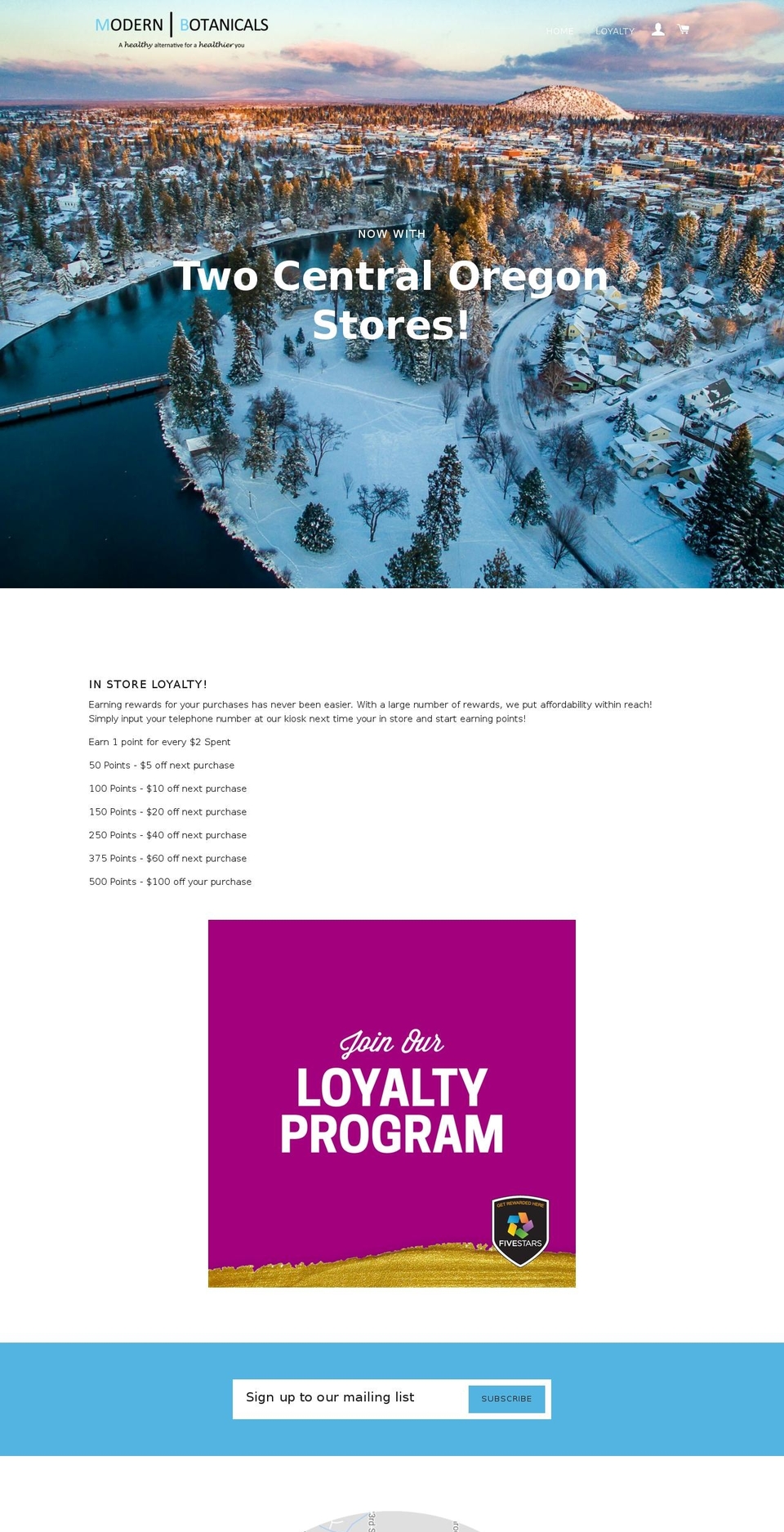 modernbotanicals.net shopify website screenshot