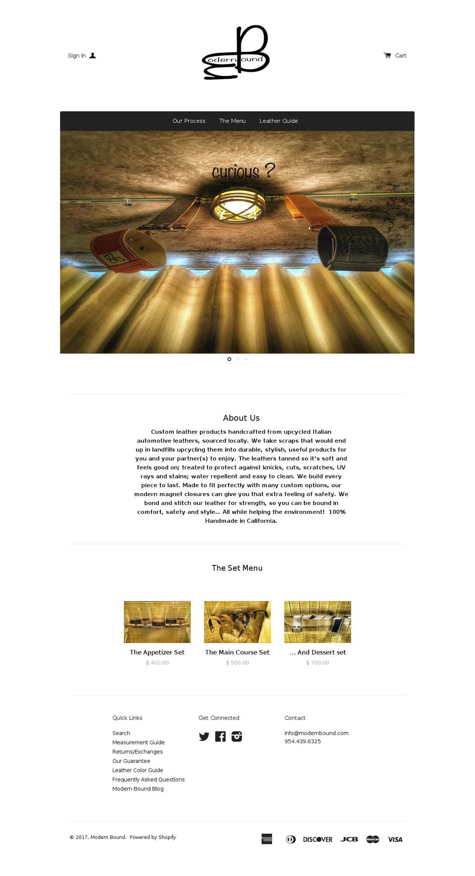 modernbound.com shopify website screenshot