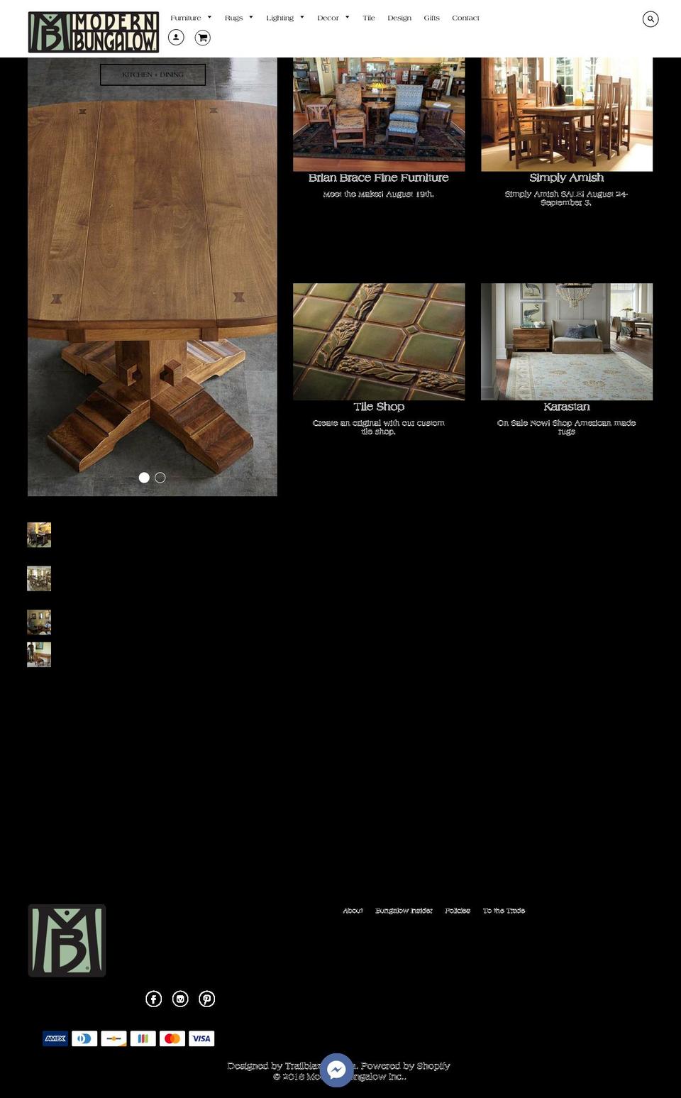 modernbungalow.com shopify website screenshot