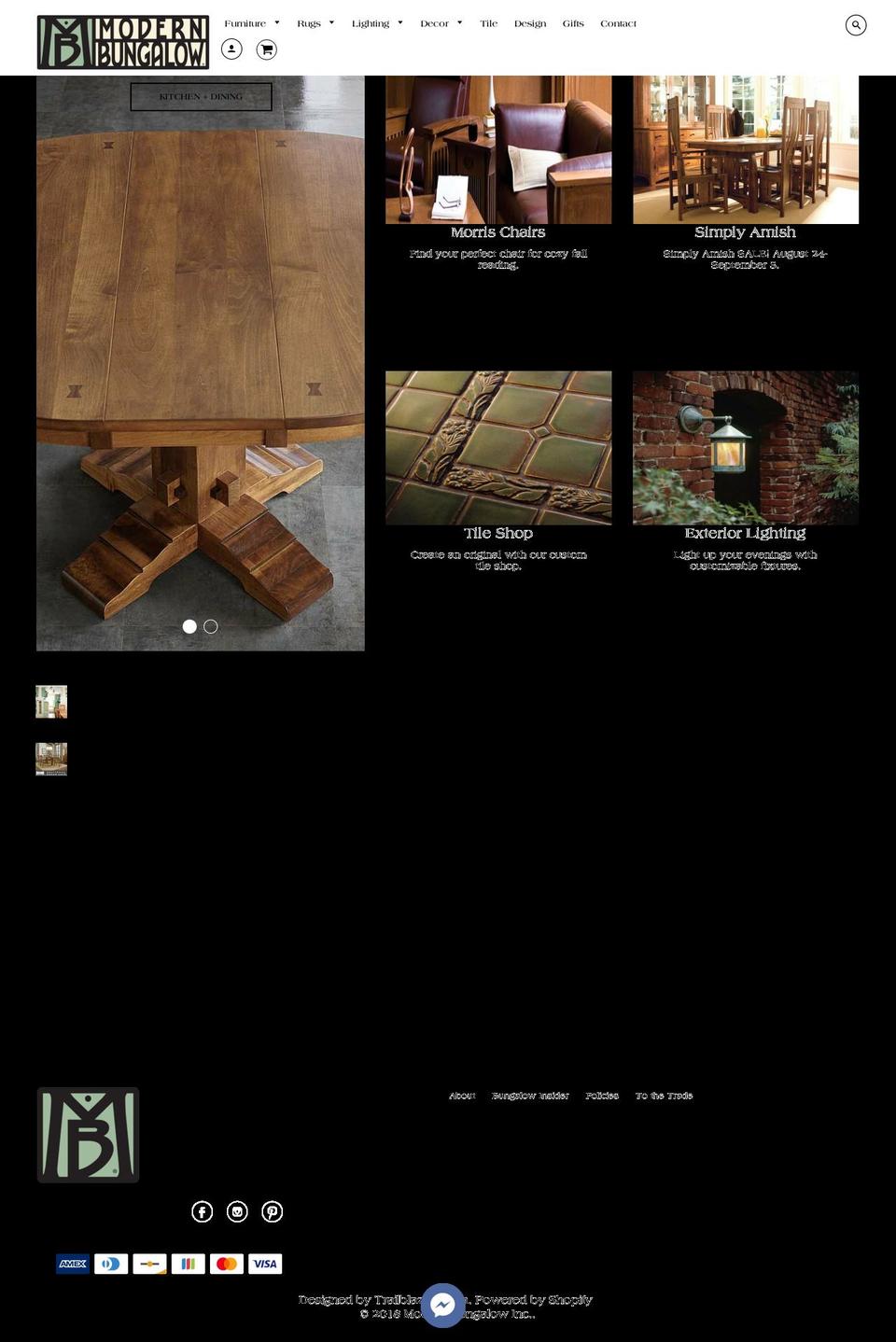 modernbungalow.net shopify website screenshot