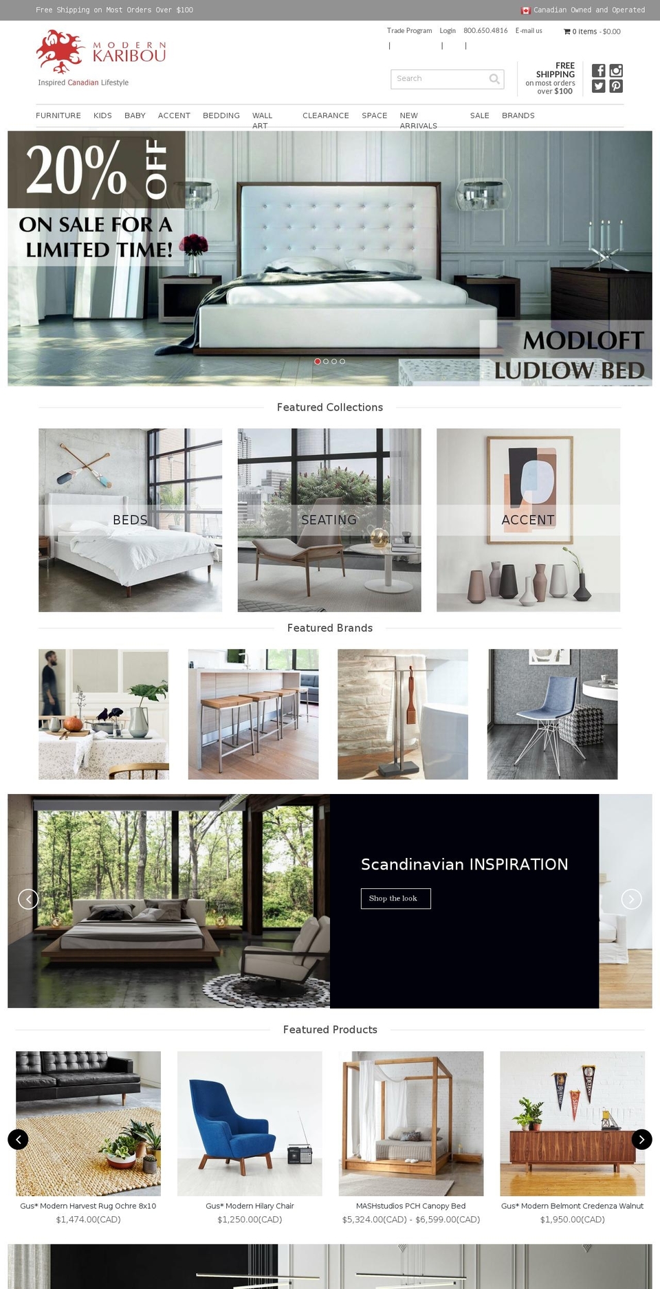 moderncaribou.ca shopify website screenshot