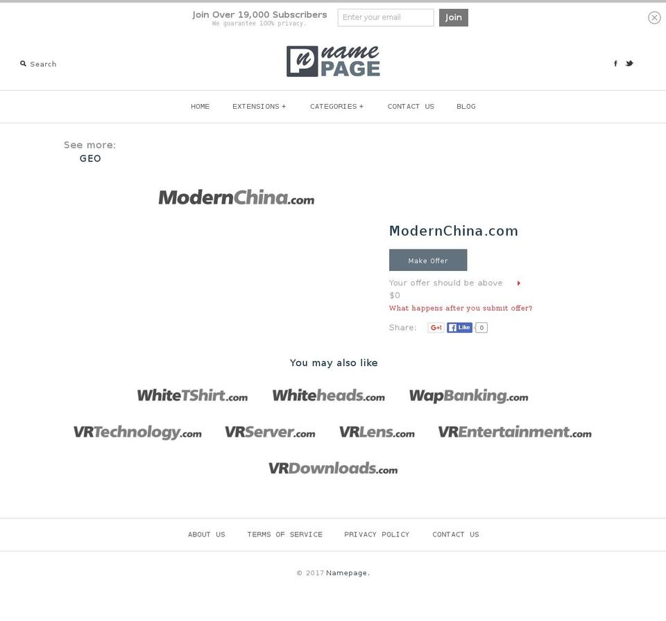 modernchina.com shopify website screenshot