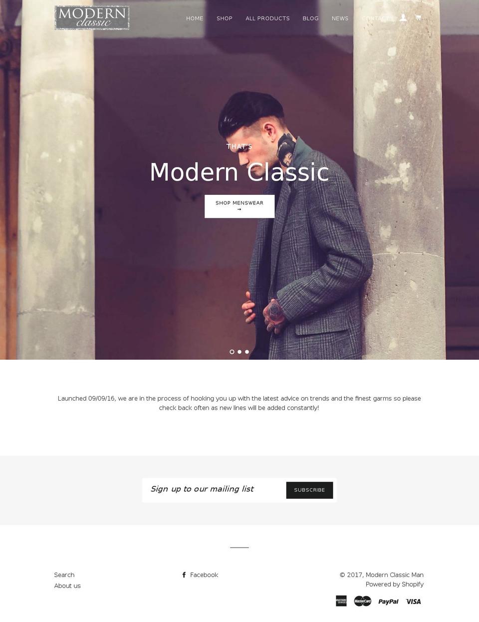 modernclassicman.com shopify website screenshot
