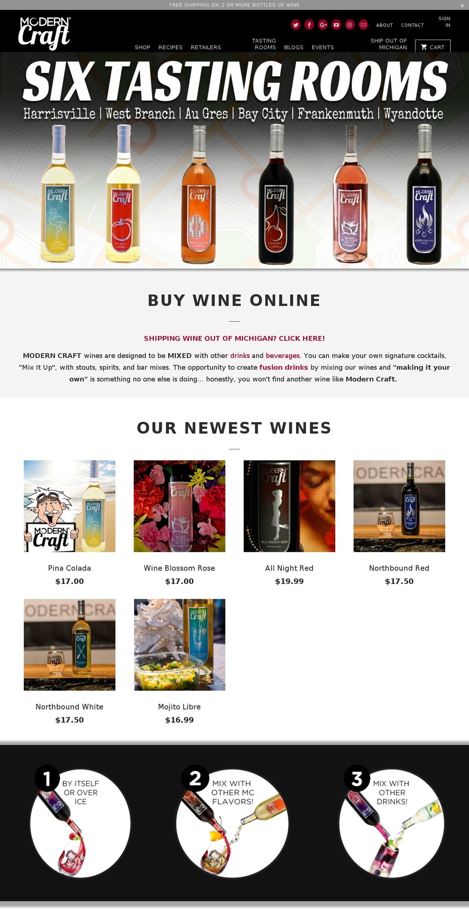 moderncraftwinery.com — Shopify storefront screenshot
