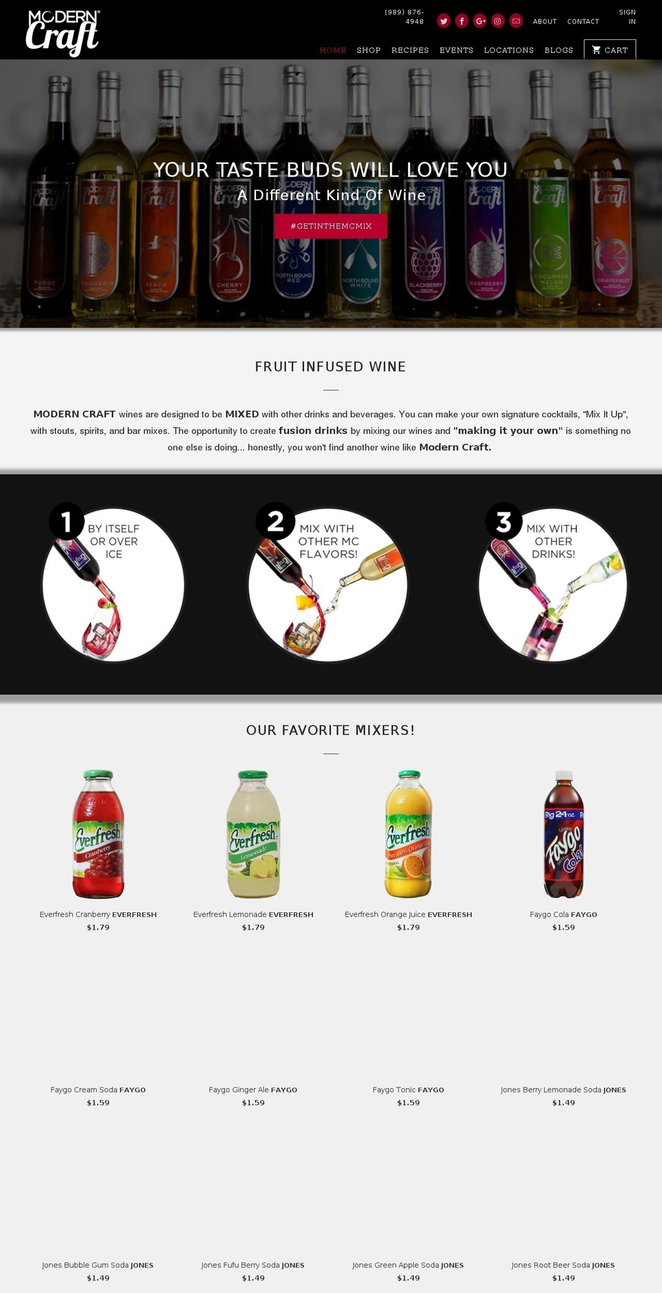 moderncraftwines.com shopify website screenshot