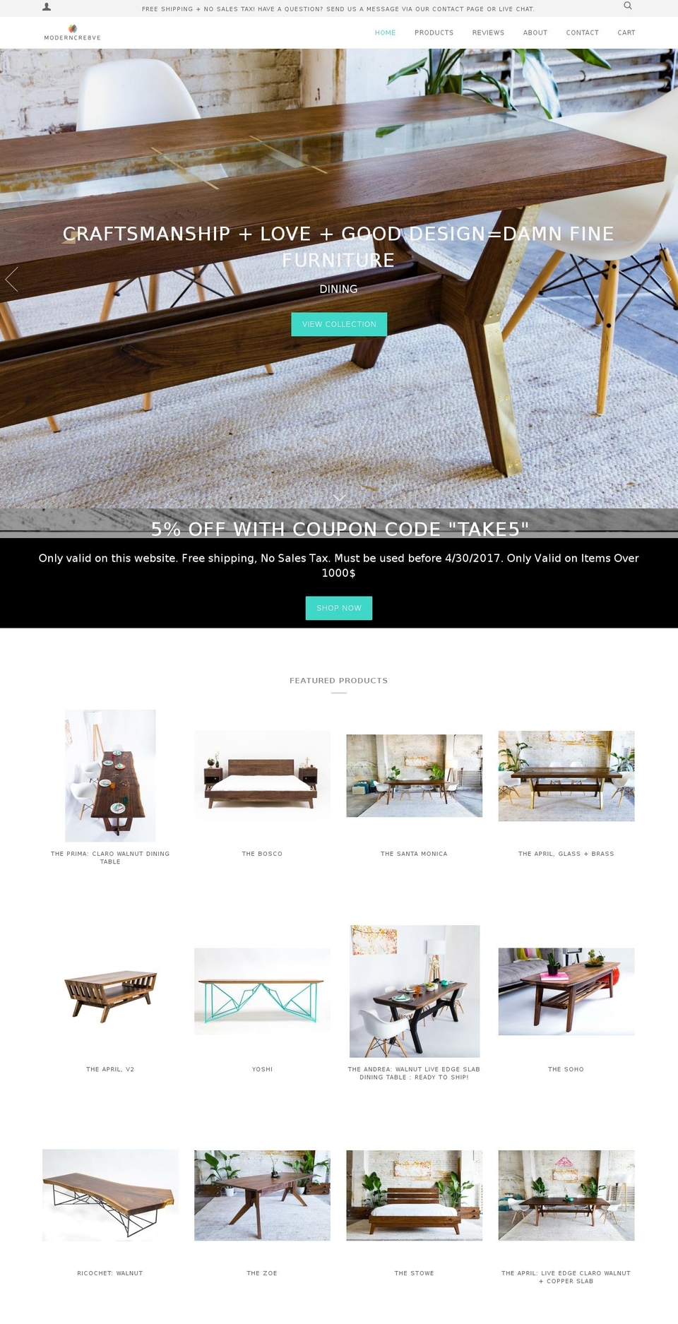 moderncre8ve.com shopify website screenshot