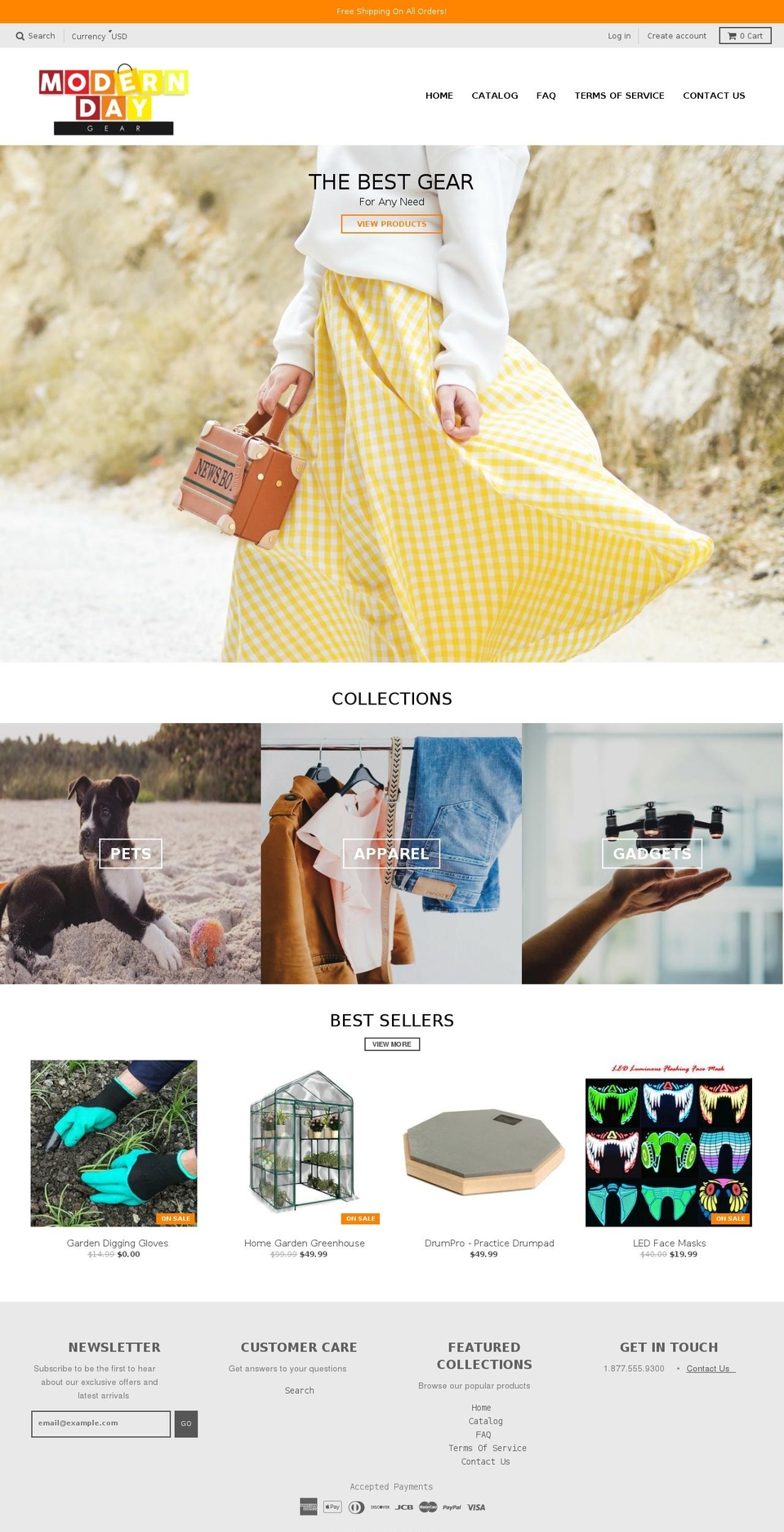moderndaygear.com — Shopify storefront screenshot
