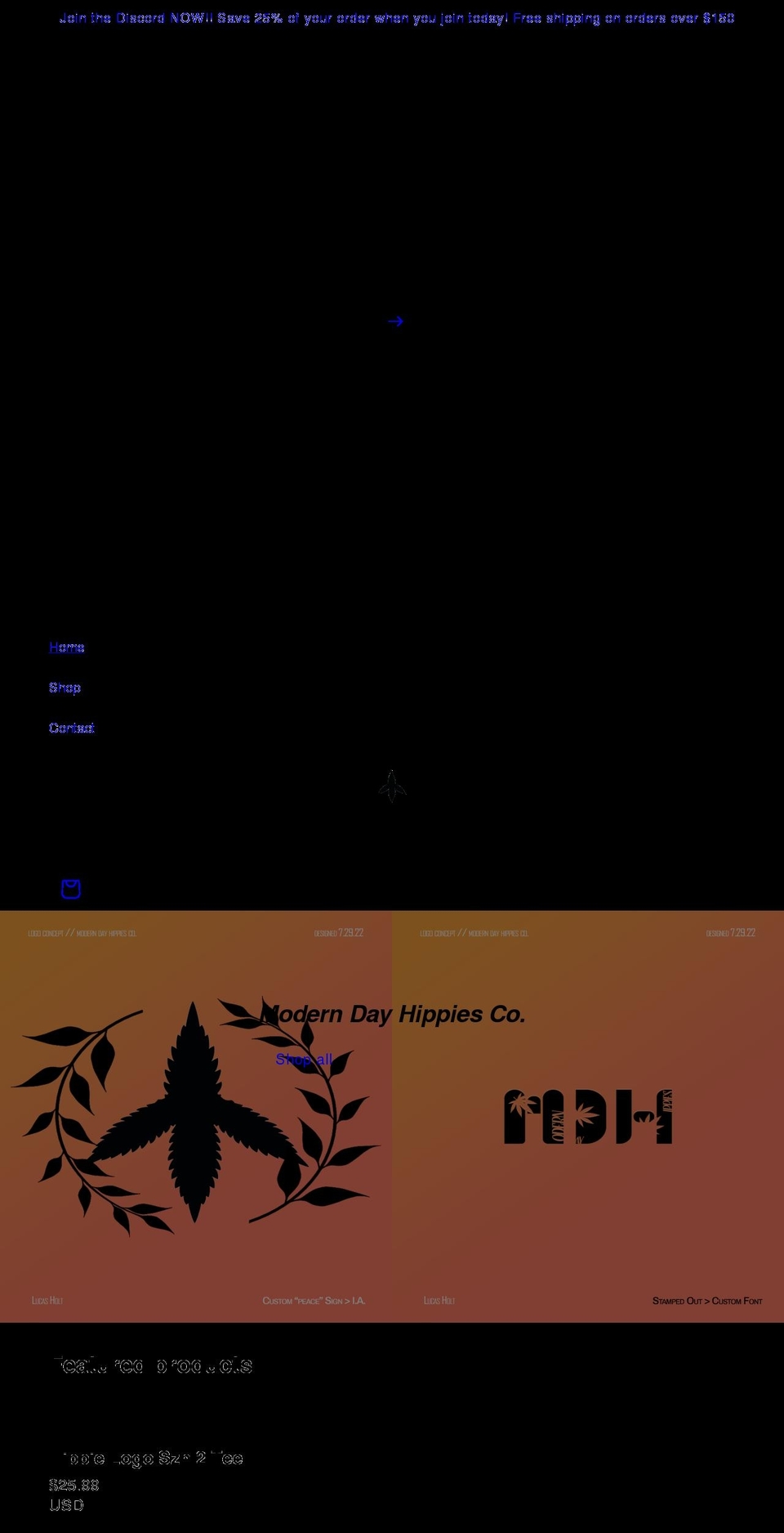 moderndayhippiesco.com shopify website screenshot