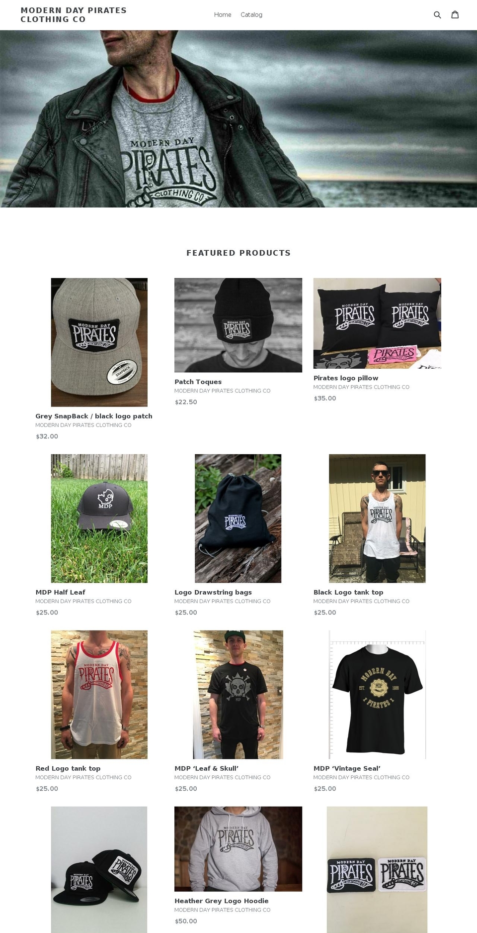 moderndaypiratescc.com — Shopify storefront screenshot